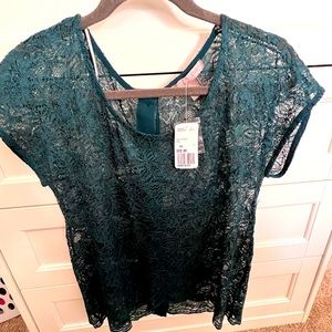 Lace top with button down back